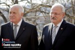 Václav Klaus a Ivan Gašparovič v brněnské vile Tugendhadt 9